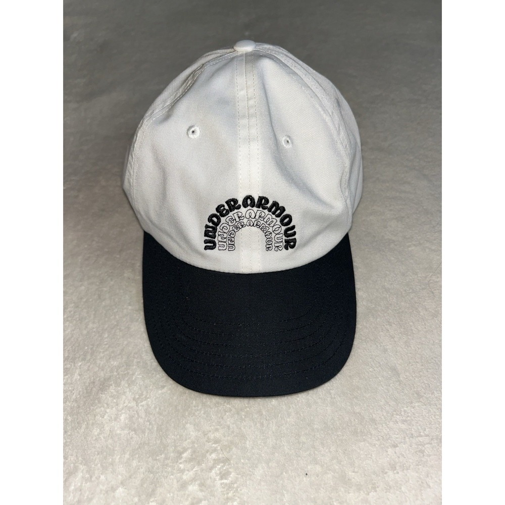 Under Armour Hat Cap Strap Back Womens One Size White Black UA Free Fit